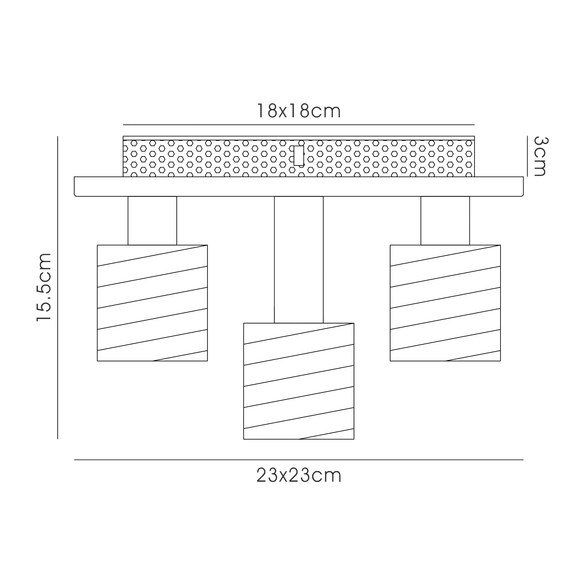 Accor Glass Square Ceiling Flush 5 Light Antique Brass D0164  Deco Accor
